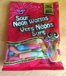 Huer Sour Neon Worms (120g)